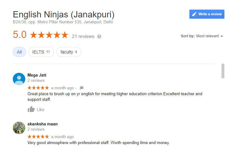 English Ninjas Janakpuri